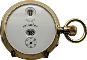 IWC Pallweber digital pocket watch from 1885 with jumping discs